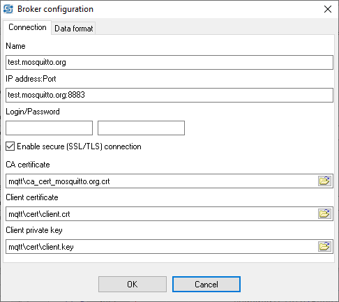 MQTT Broker Connection Settings