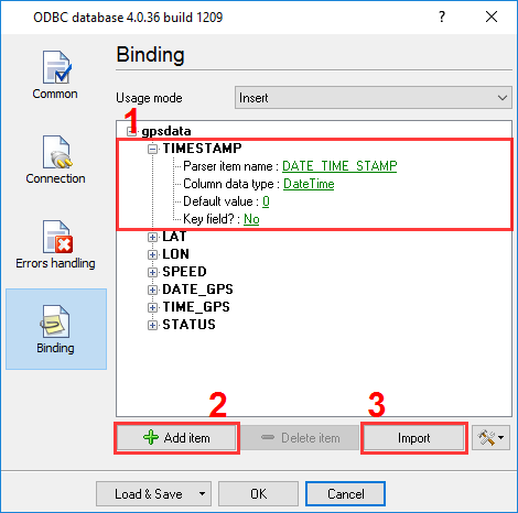 Binding variables and columns in the table