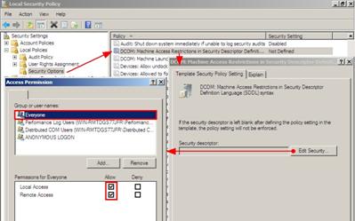 DCOM: access restrictions