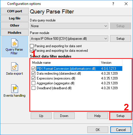 Data filtering modules