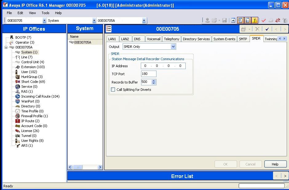 Avaya IP Office Phone (CSV). PBX Data Logger. SMDR/CDR data format and  connection settings