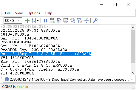 Incoming serial data