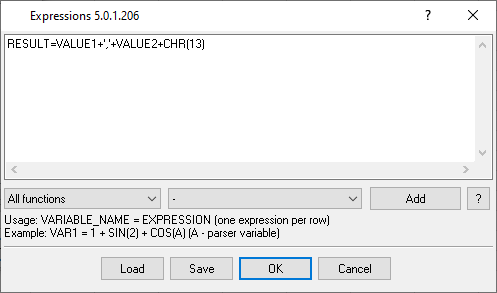 Adding post-processing formulas