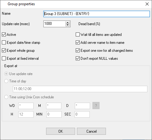 Using substitute characters in group properties