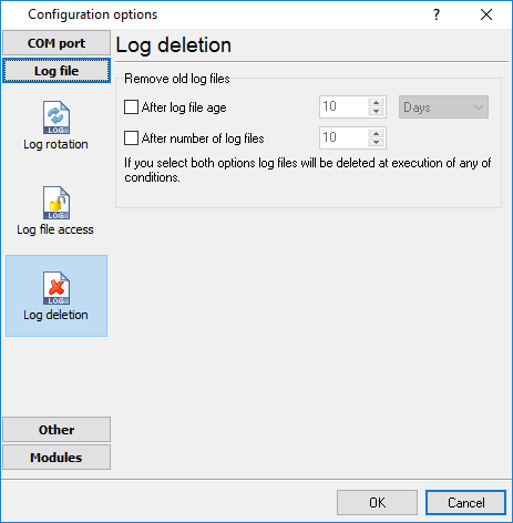 Log deletion